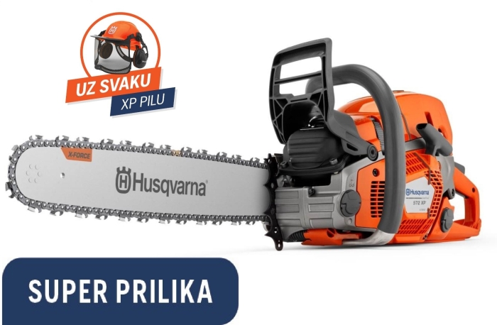 Motorna pila Husqvarna 572 XP + POKLON Zaštitna kaciga FUNCTIONAL (vizir i slušalice ) - (70,60 ccm, 4,30 kW/5,77 KS, 50cm, 3/8")